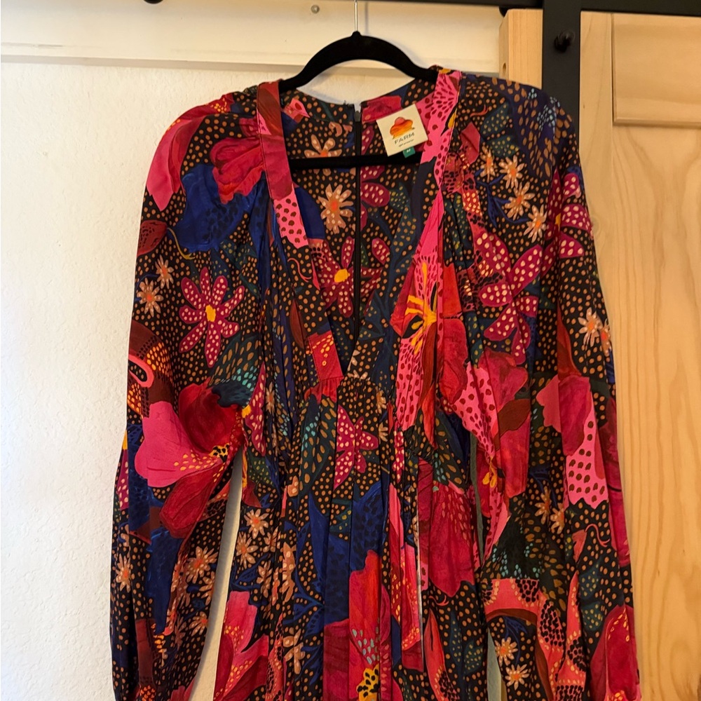 FARM Rio Multicolor Long Sleeve Maxi Dress - Picture 4 of 6